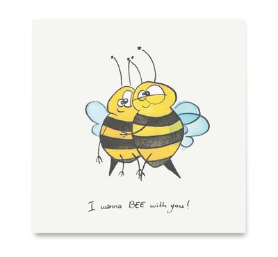 Handgemaakte wenskaart - Bee - Mags Up Your Mind